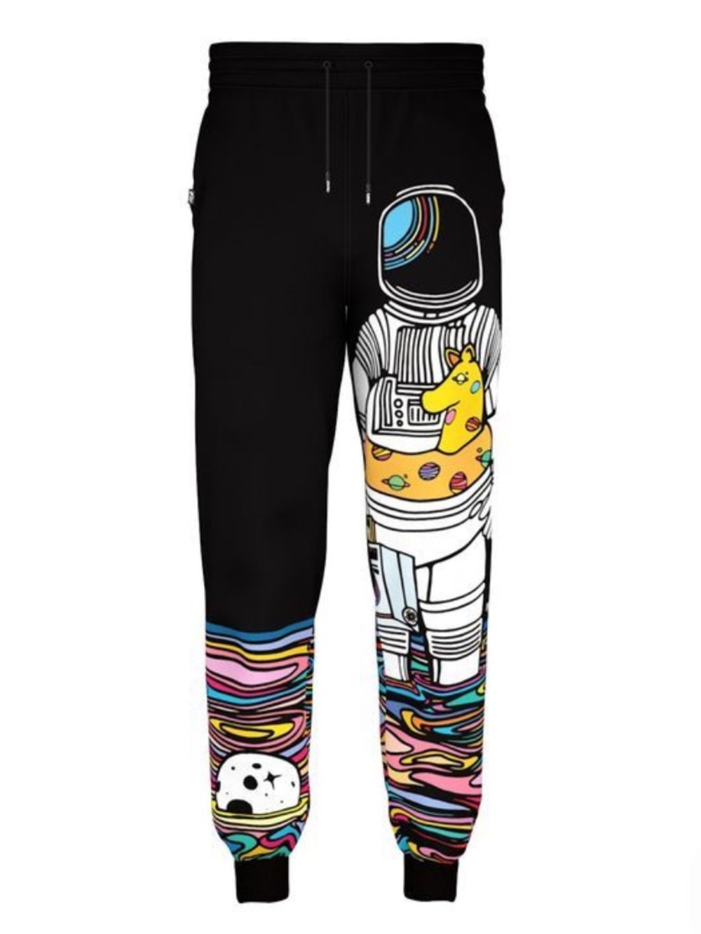FreshHoods Space Vacation Astronaut Joggers Sweatpants Black Size XL *Ninhol*